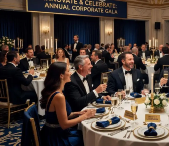 Elegancka gala bankietowa z tematycznymi atrakcjami eventowymi
