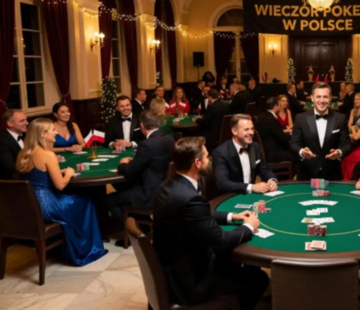Sala przygotowana na elegancki wieczór pokerowy w formule rozrywkowej
